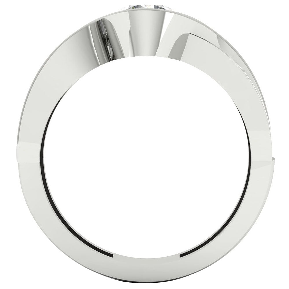 RoundDiamondWhiteGoldRingFrontView