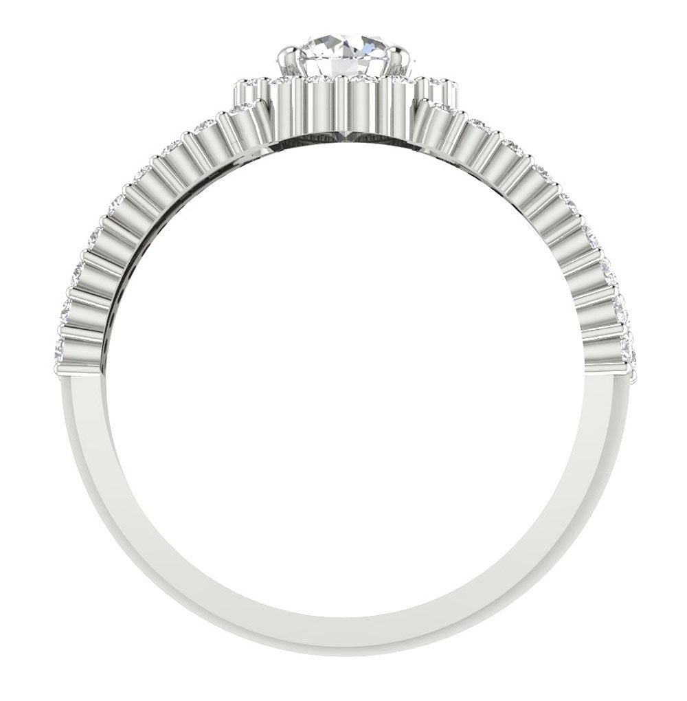 RoundDiamondWhiteGoldRingFrontView