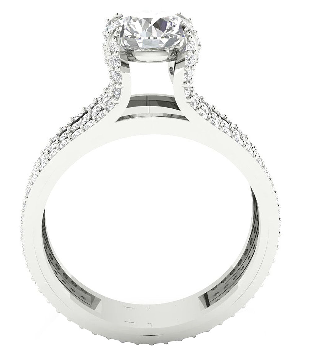 RoundDiamondWhiteGoldRingFrontView