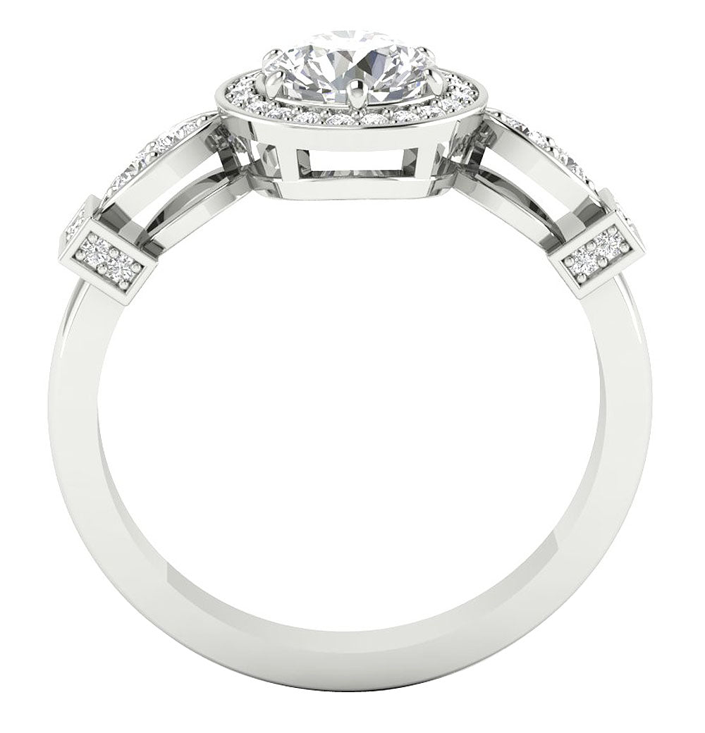 DiamondWhiteGoldRingFrontViewProngSet