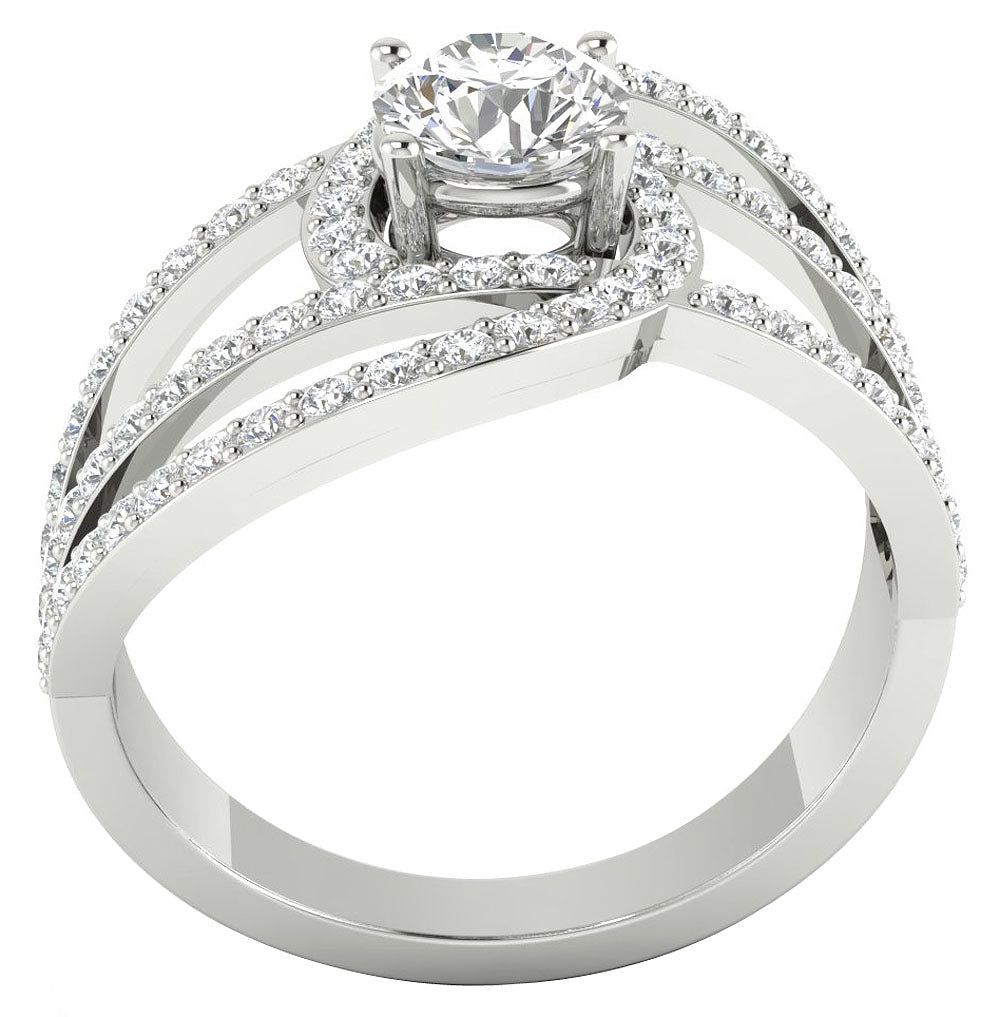 DiamondWhiteGoldRingFrontViewProngSet