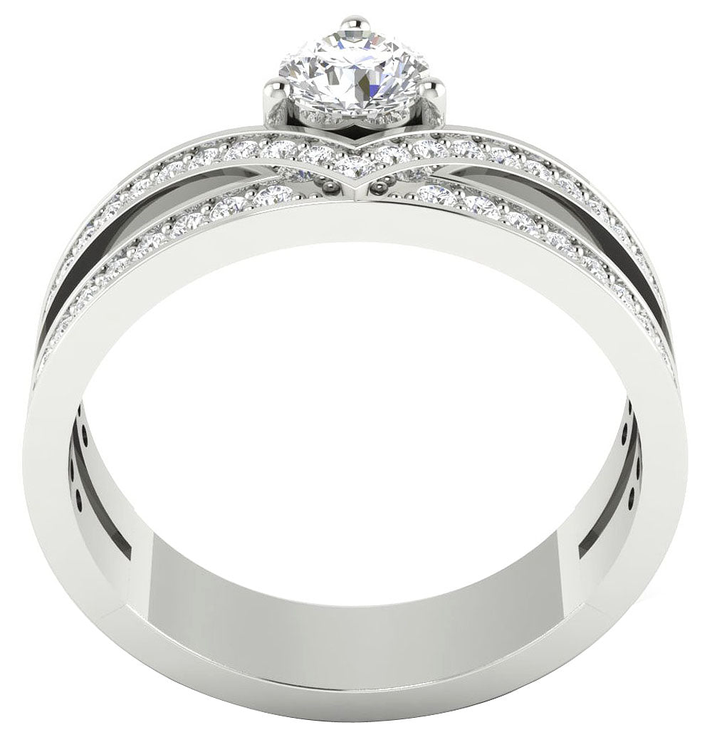 GenuineDiamondWhiteGoldRingFrontView