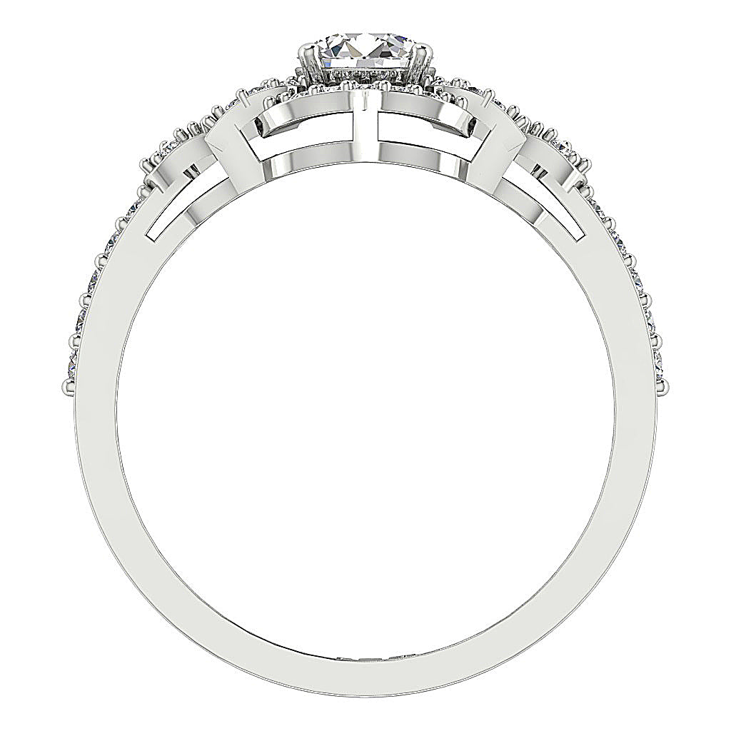 RoundDiamondWhiteGoldRingFrontView