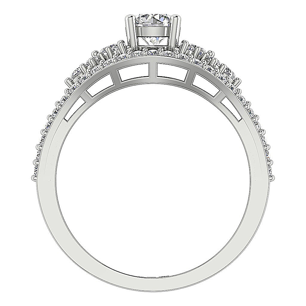 RoundDiamondWhiteGoldRingFrontView