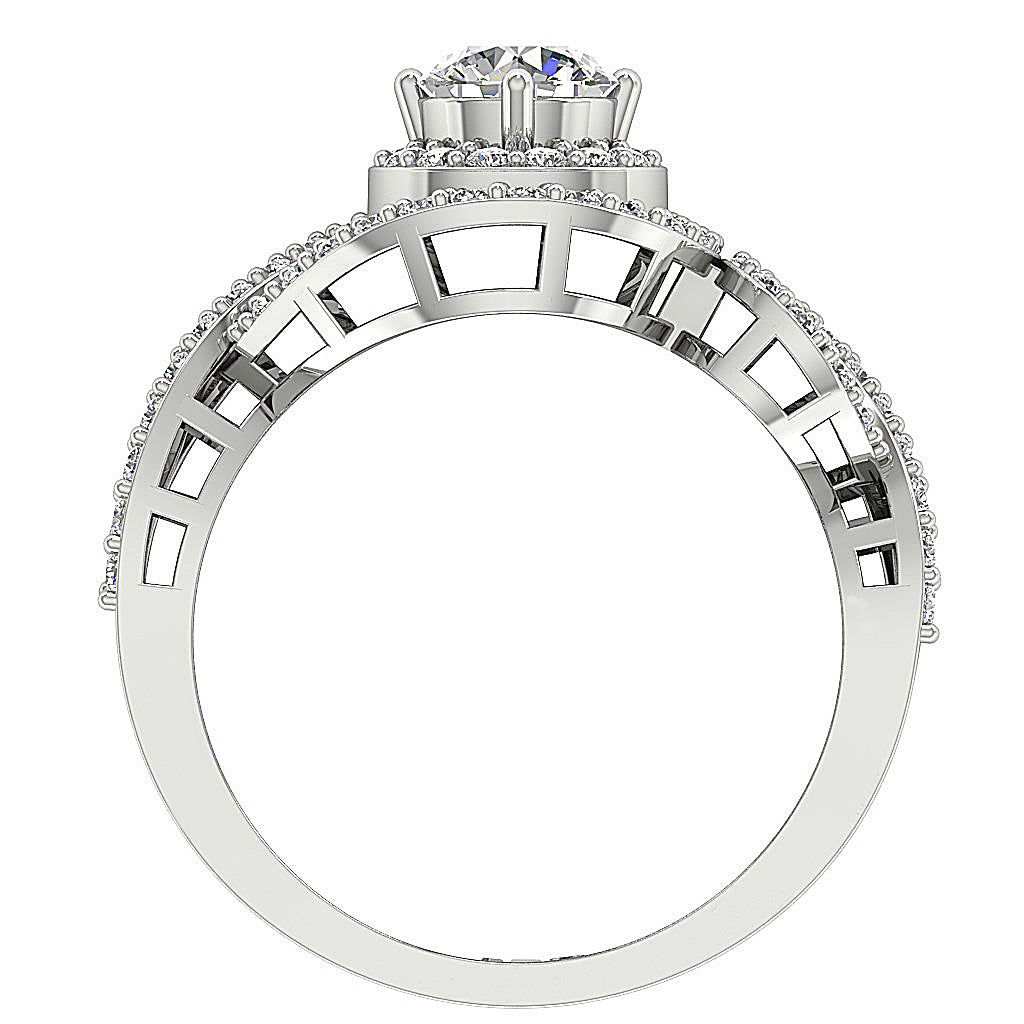 DiamondWhiteGoldRingFrontViewProngSet