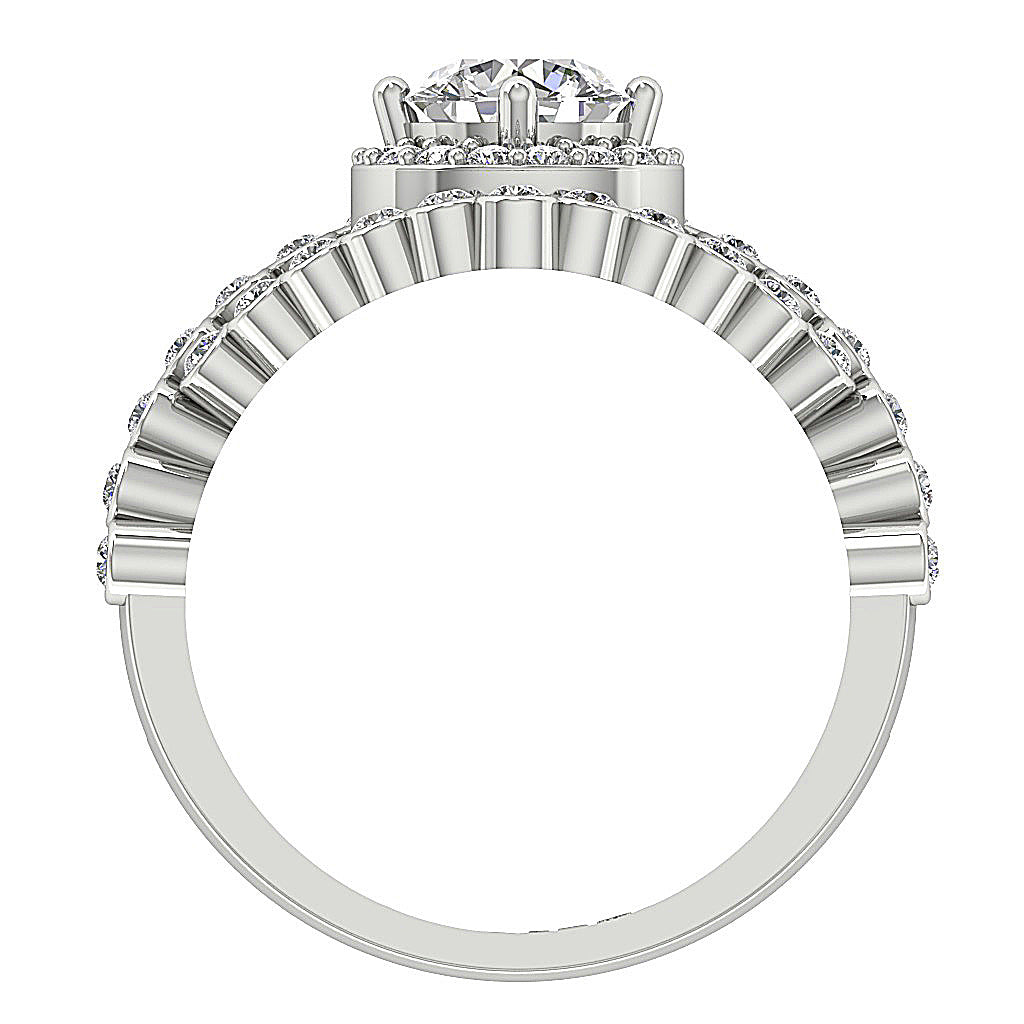 RoundDiamondWhiteGoldRingFrontView