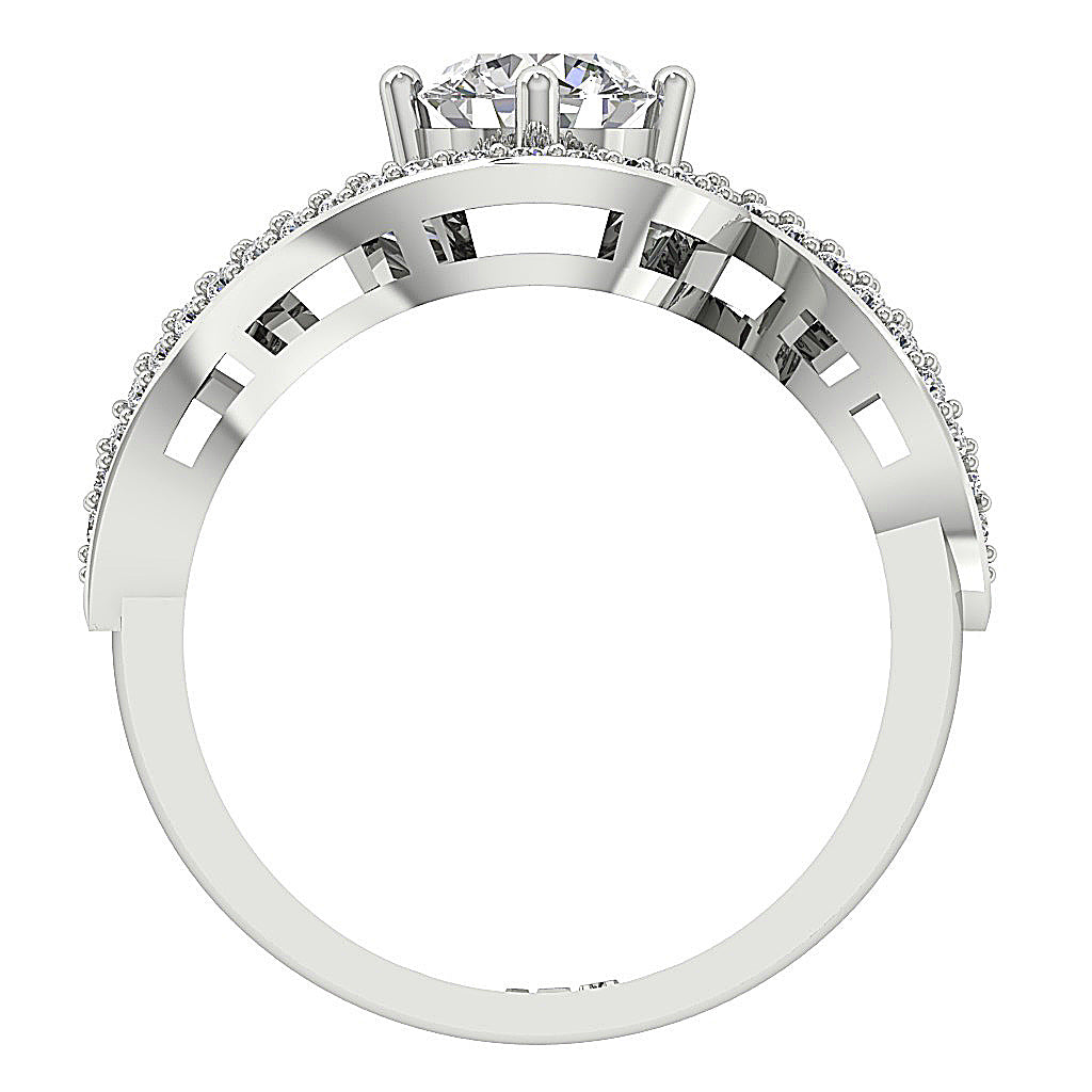 DiamondWhiteGoldRingFrontViewProngSet