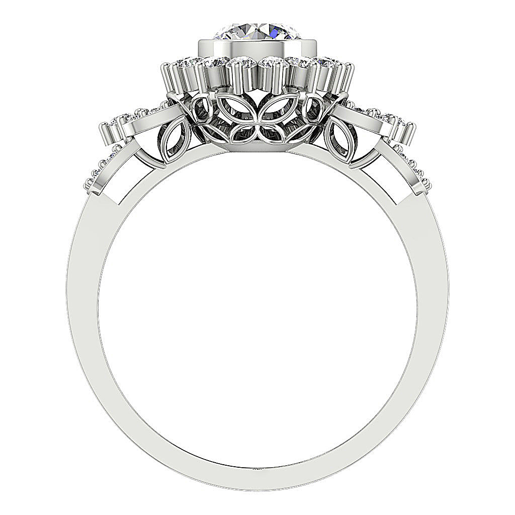 DiamondWhiteGoldRingFrontViewProngSet