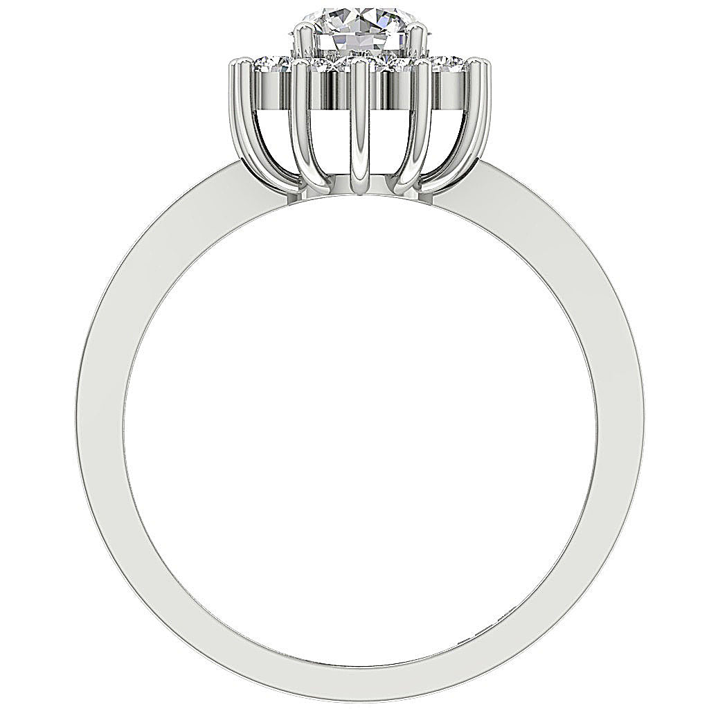 RoundDiamondWhiteGoldRingFrontView