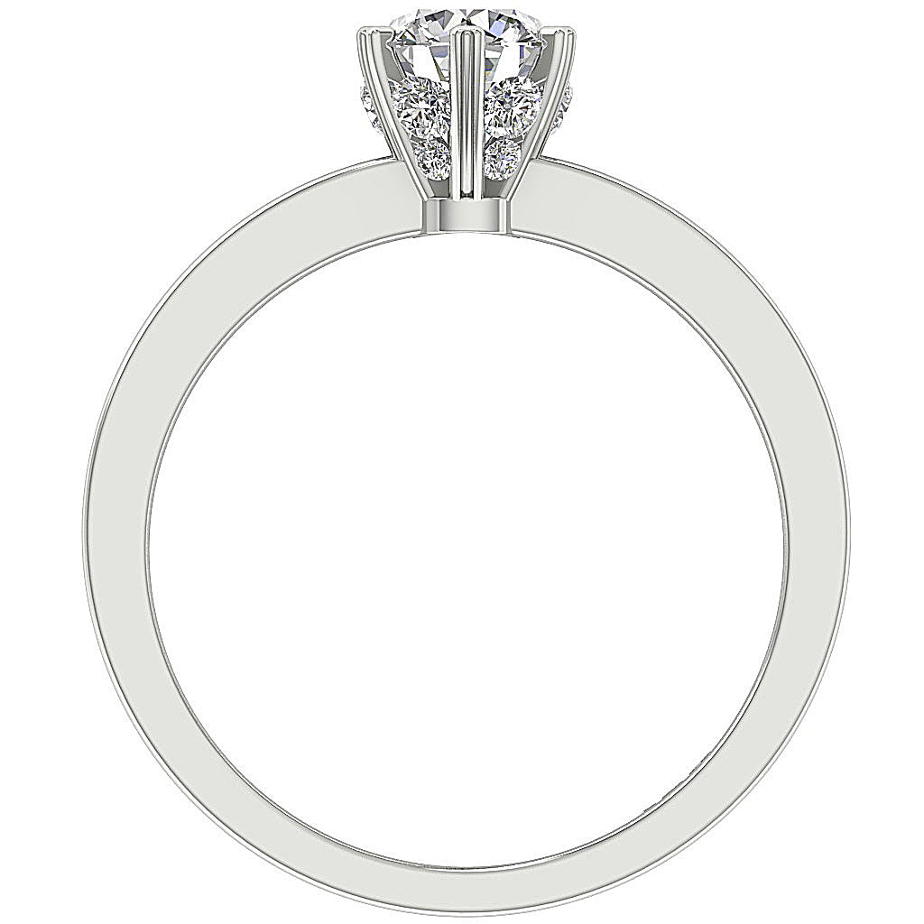 RoundDiamondWhiteGoldRingFrontView