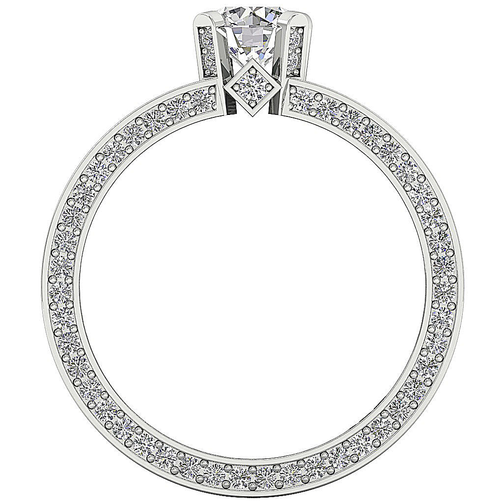 RoundDiamondWhiteGoldRingFrontView