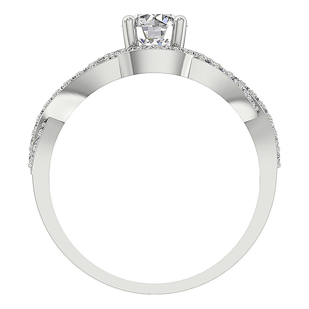 RoundDiamondWhiteGoldRingFrontView