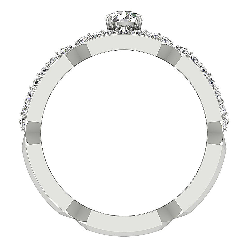 RoundDiamondWhiteGoldRingFrontView