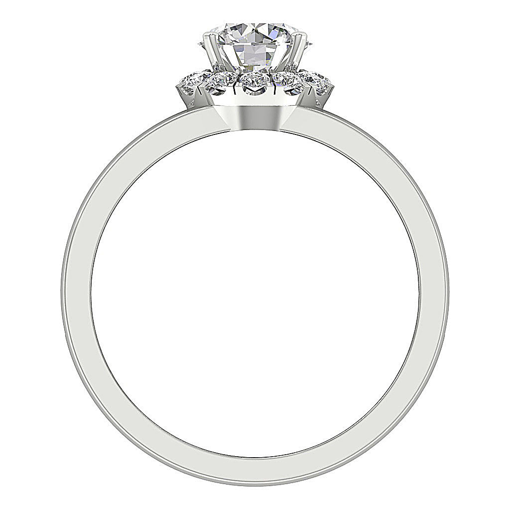 RoundDiamondWhiteGoldRingFrontView