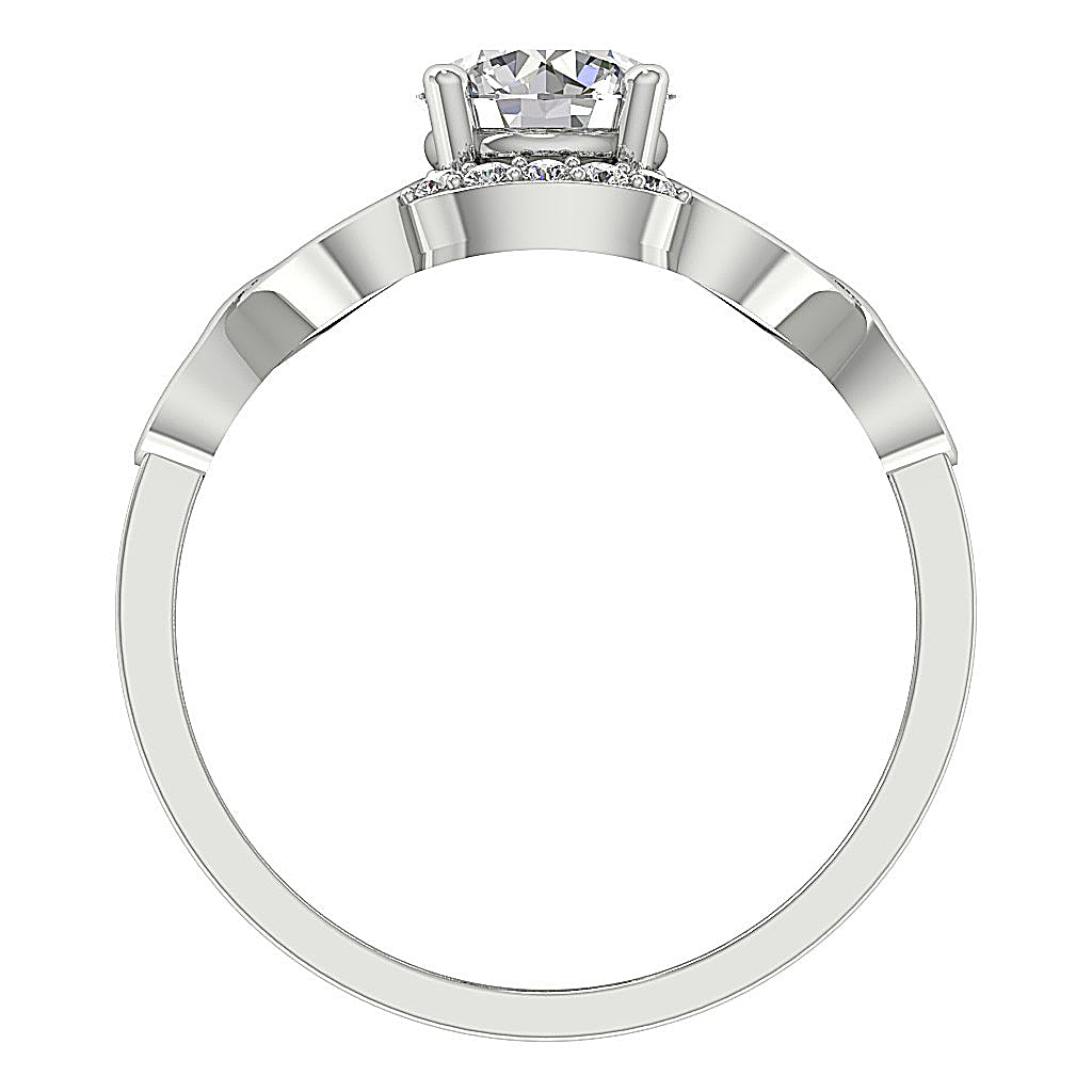 RoundDiamondWhiteGoldRingFrontView