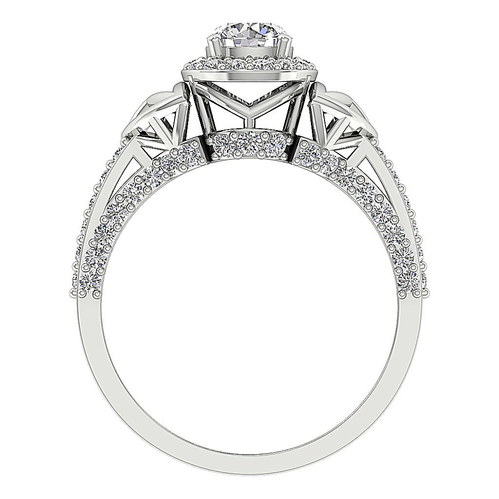 RoundDiamondWhiteGoldRingFrontView