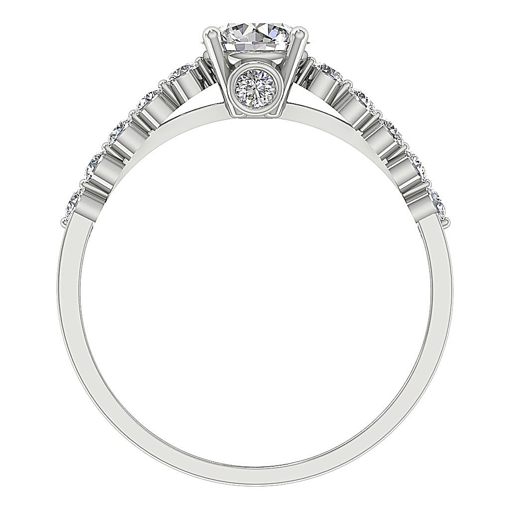 RoundDiamondWhiteGoldRingFrontView