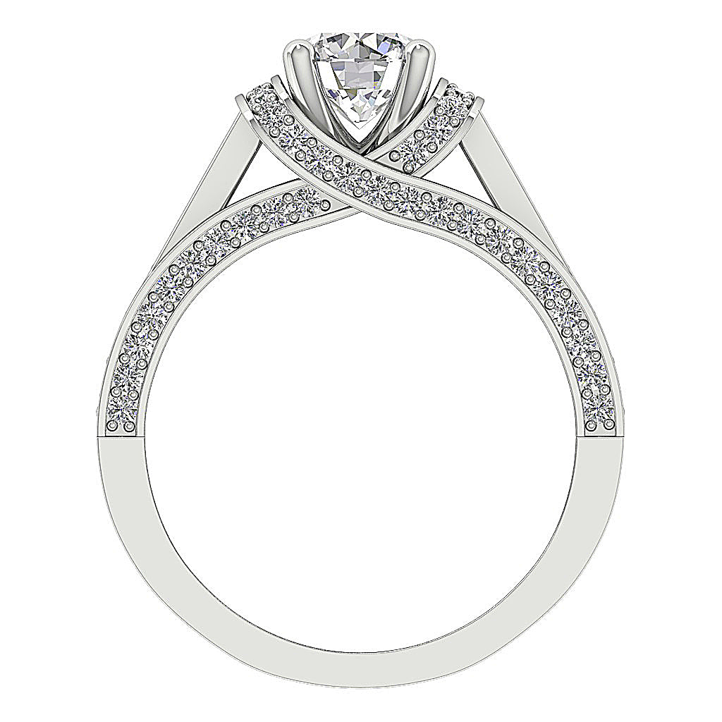 RoundDiamondWhiteGoldRingFrontView