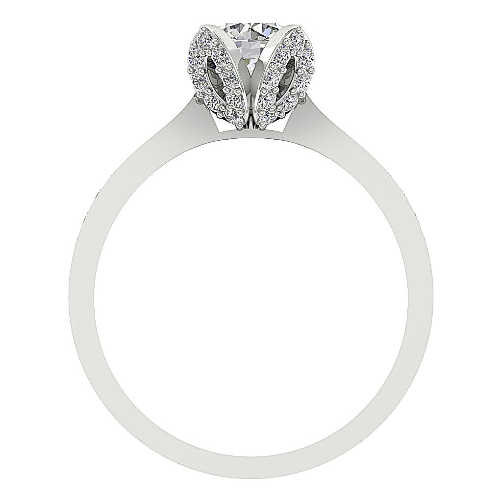 RoundDiamondWhiteGoldRingFrontView