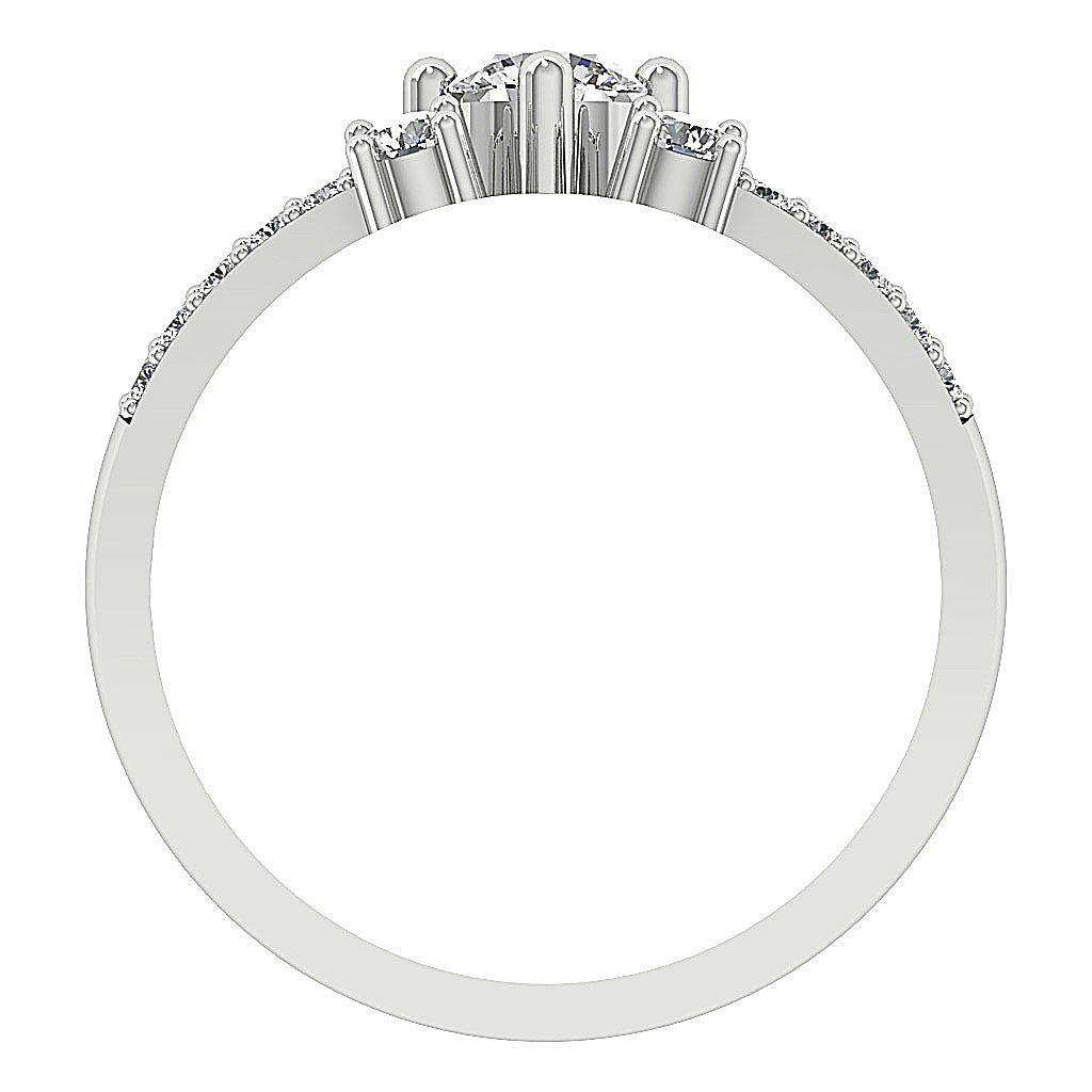 RoundDiamondWhiteGoldRingFrontView