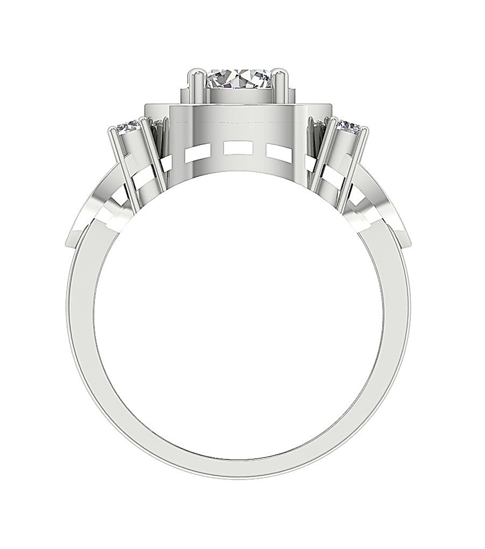 RoundDiamondWhiteGoldRingFrontView