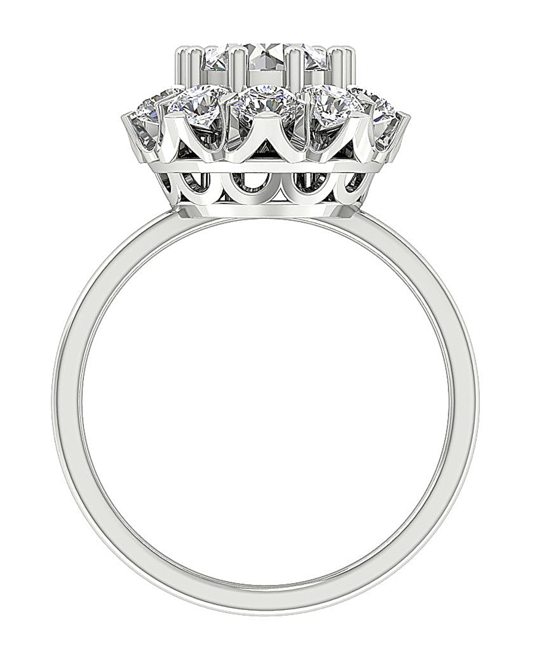 RoundDiamondWhiteGoldRingFrontView