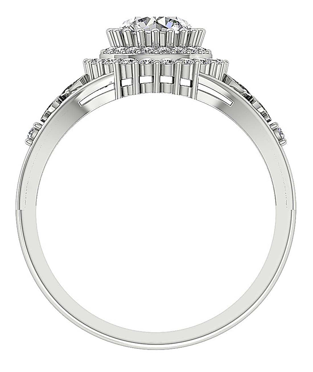 RoundDiamondWhiteGoldRingFrontView