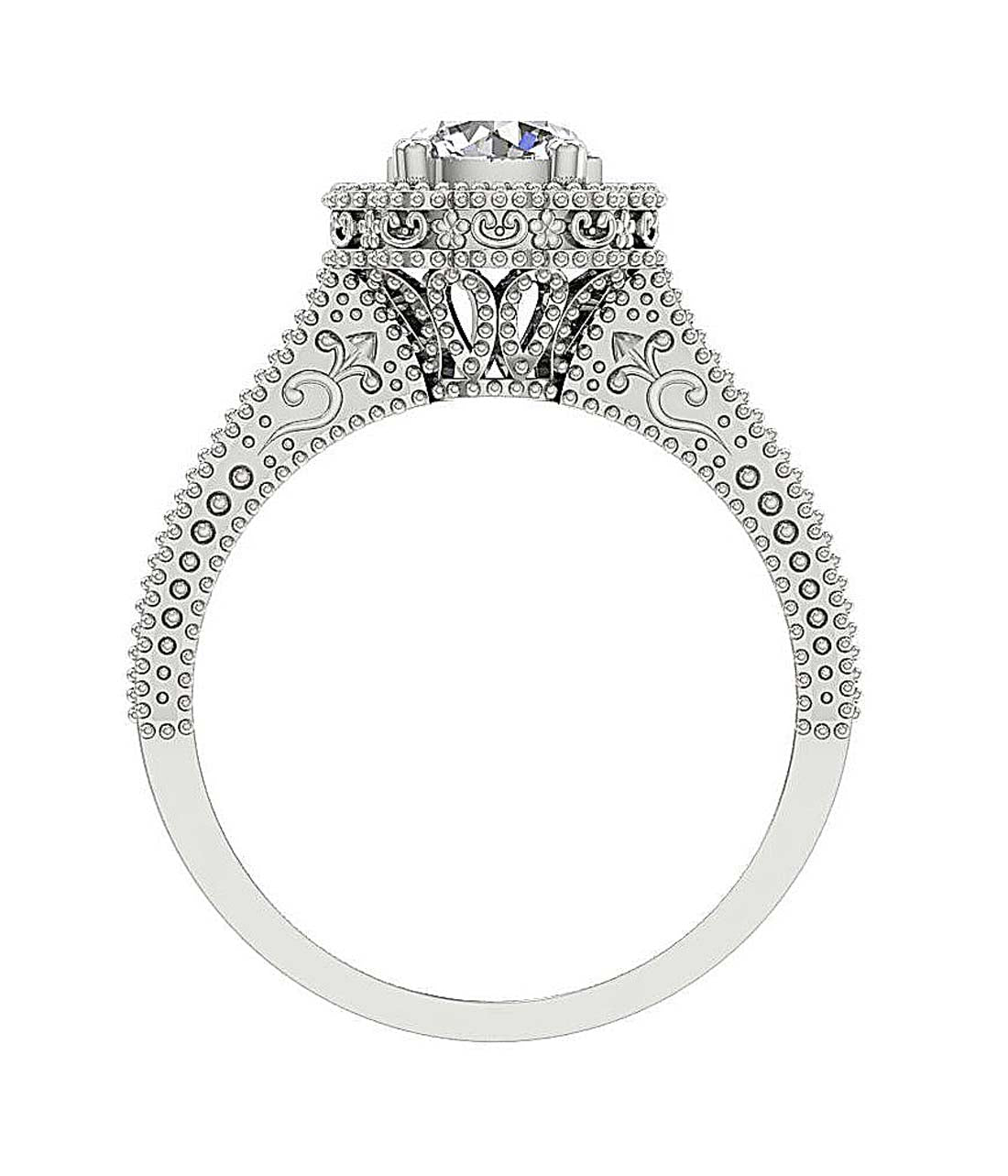 DiamondWhiteGoldRingFrontViewProngSet