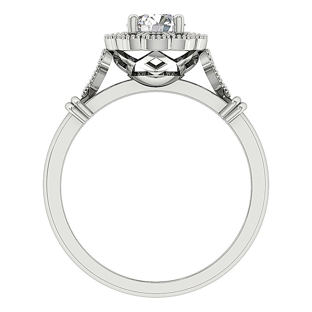 RoundDiamondWhiteGoldRingFrontView
