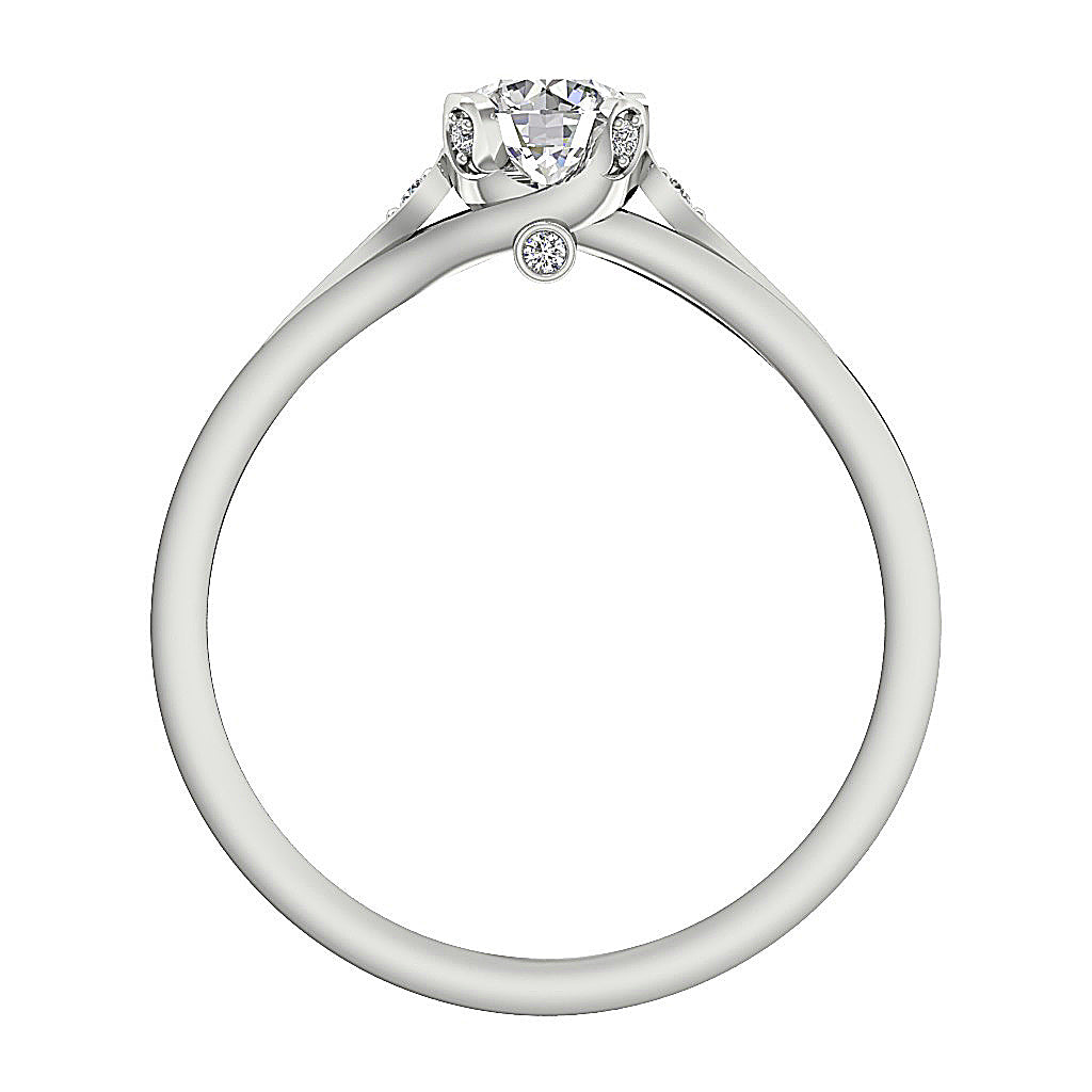 RoundDiamondWhiteGoldRingFrontView