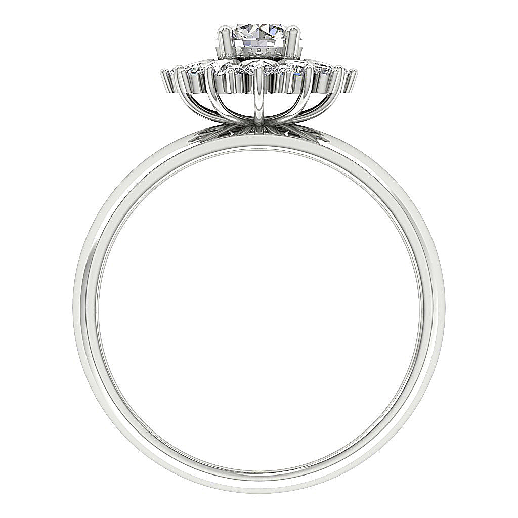 RoundDiamondWhiteGoldRingFrontView