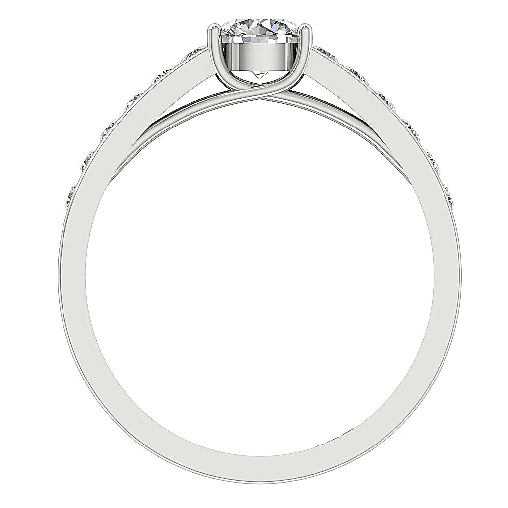 RoundDiamondWhteGoldRingFrontView