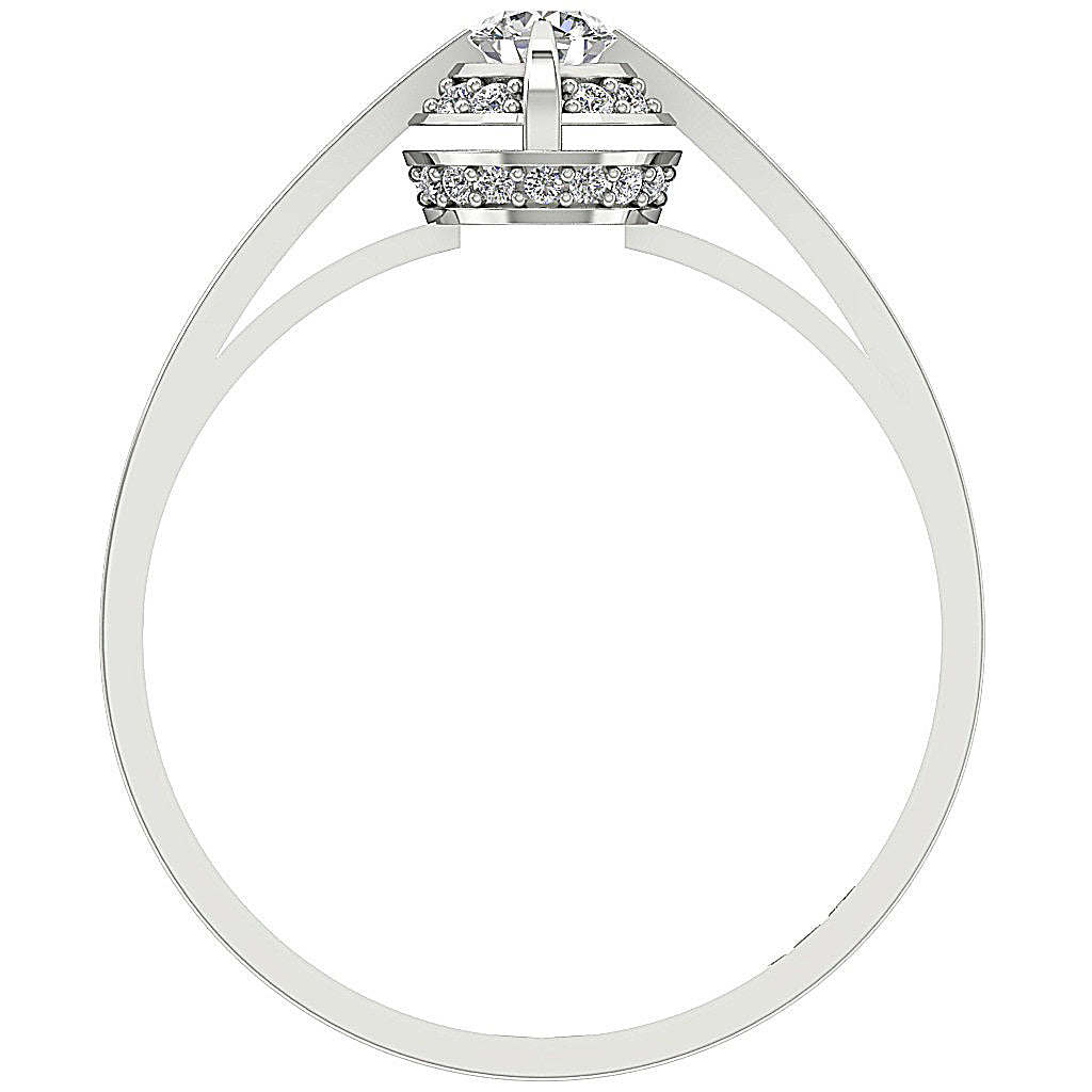 RoundDiamondWhiteGoldRingFrontView