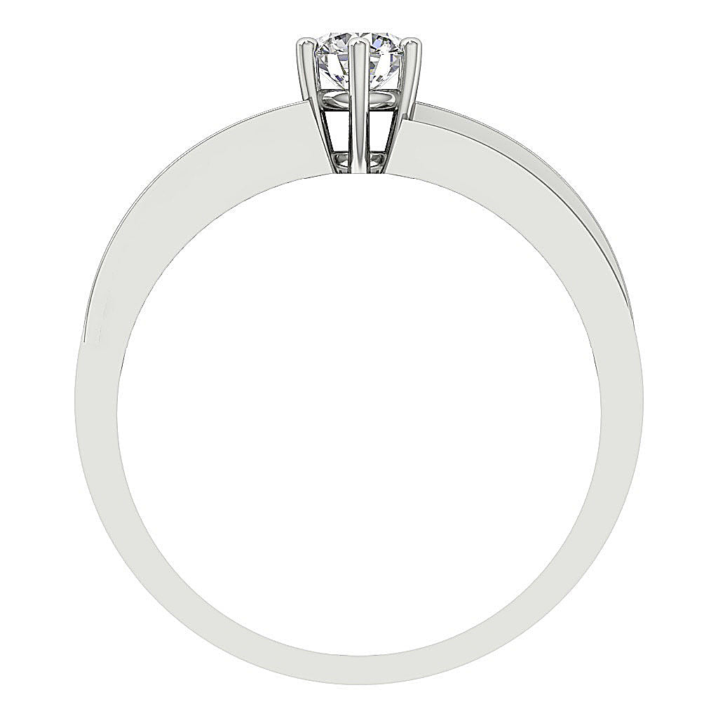 RoundDiamondWhiteGoldRingFrontView