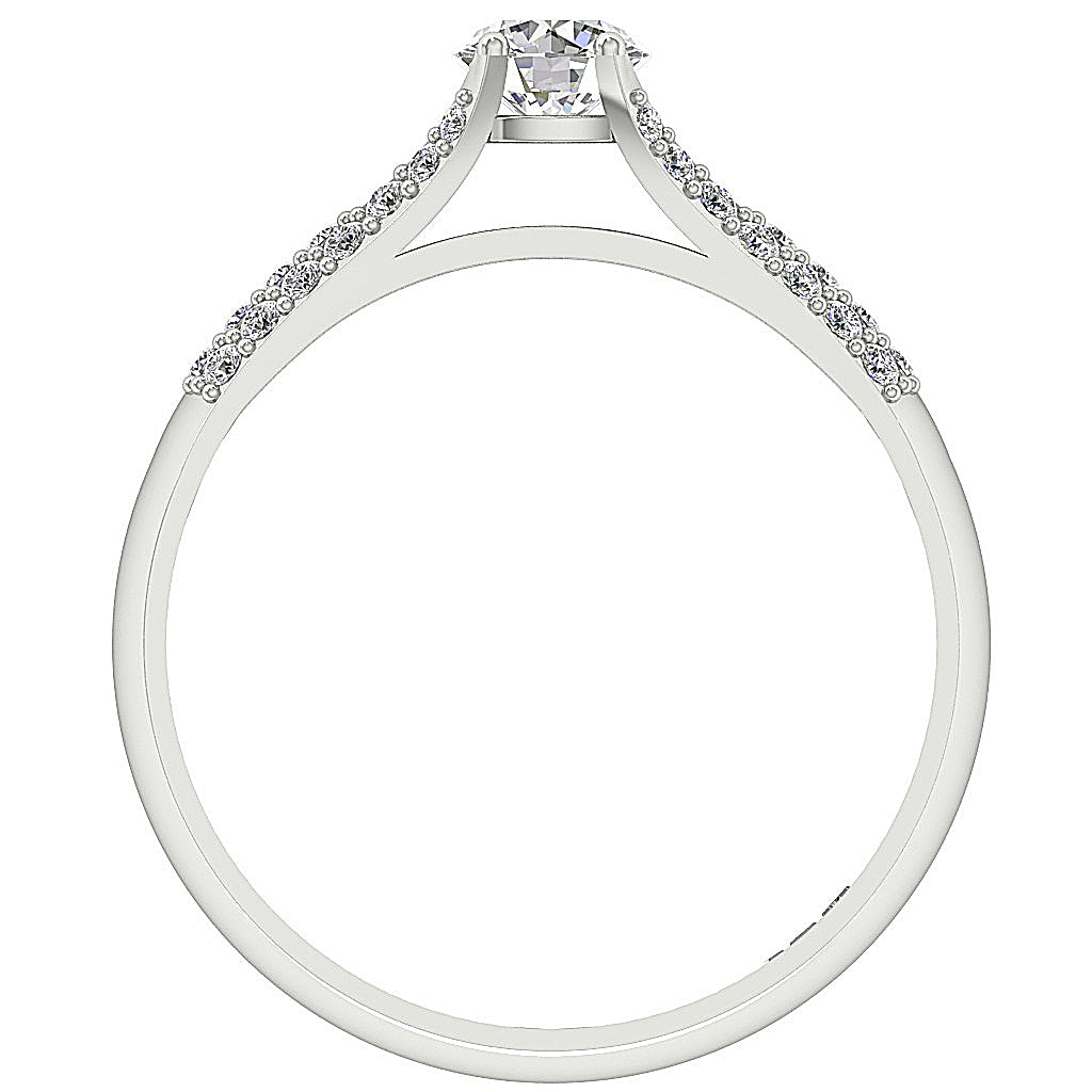 RoundDiamondWhiteGoldRingFrontView