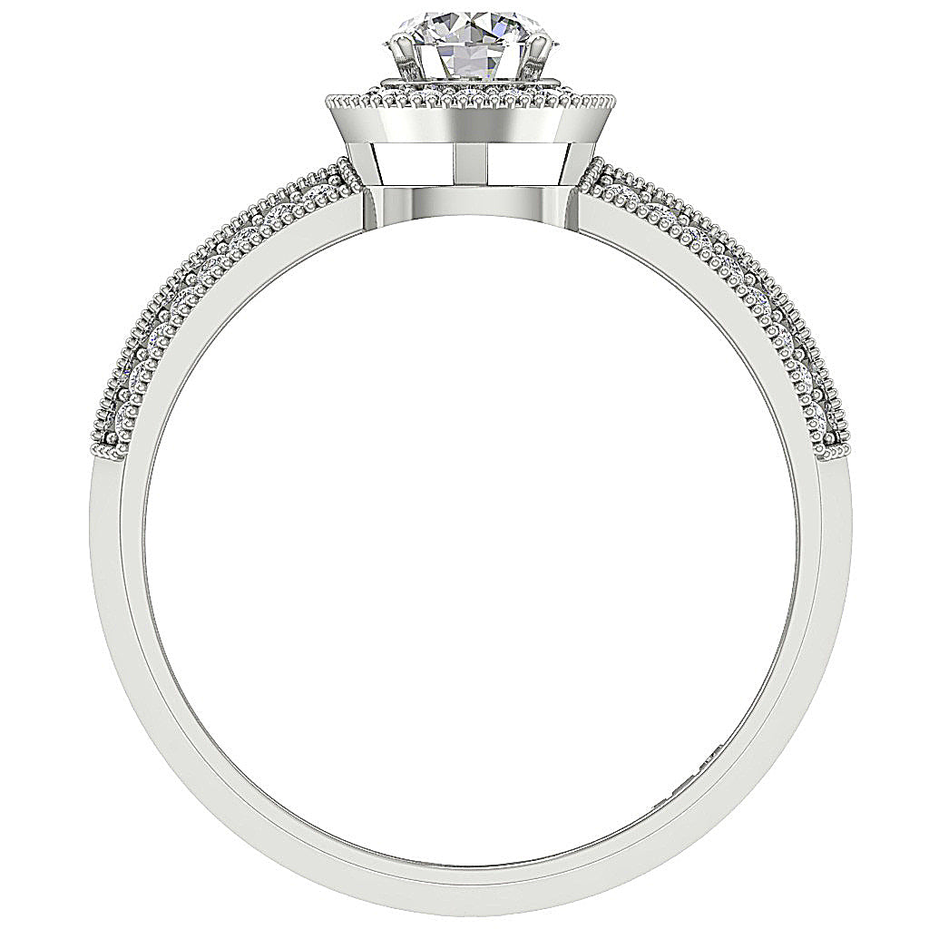 RoundDiamondWhiteGoldRingFrontView