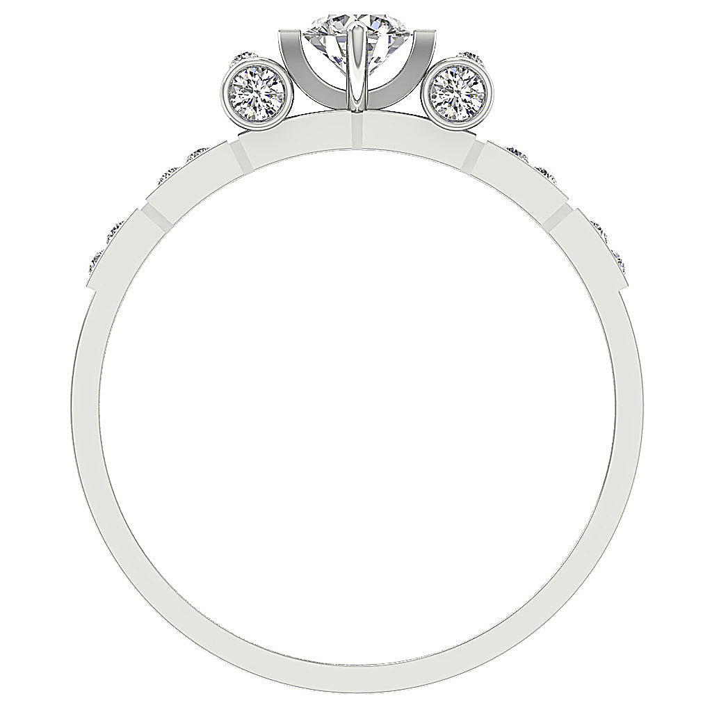 RoundDiamondWhiteGoldRingFrontView