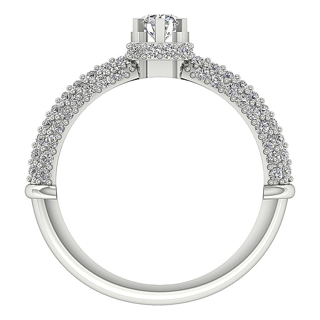 DiamondWhiteGoldRingFrontViewProngSet