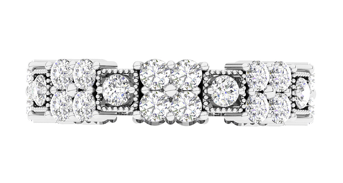 The Eduardo 14K Two-Tone Gold Round Cut Diamond Full Eternity Engagement Ring