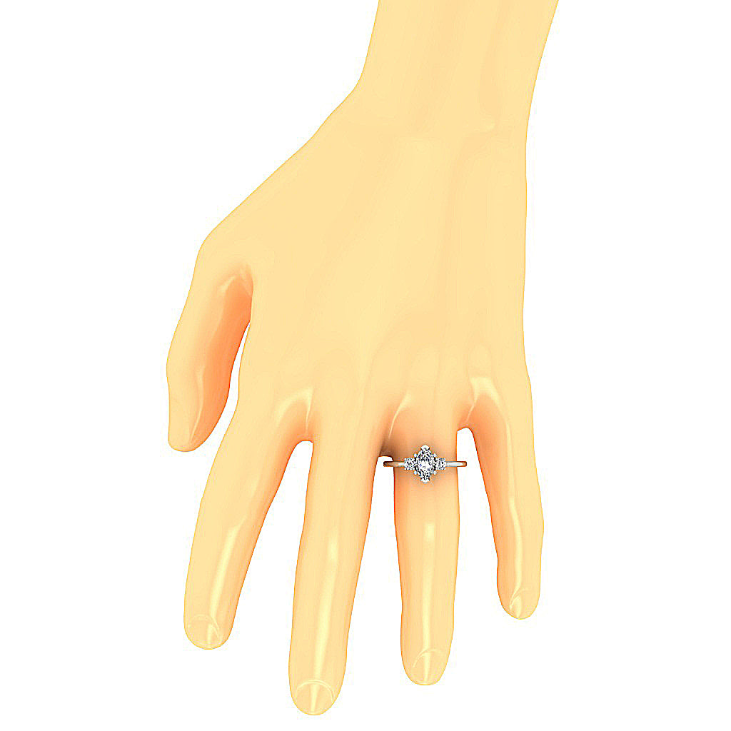 1.30Ct Marquise Lab Grown Diamond Engagement Ring in 14K Gold (VS-F)