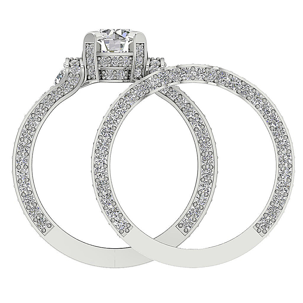 RoundDiamondWhiteGoldRingFrontView