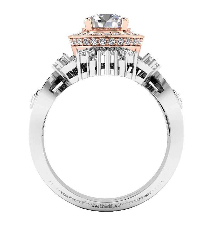 RoundDiamondWhiteGoldRingFrontView