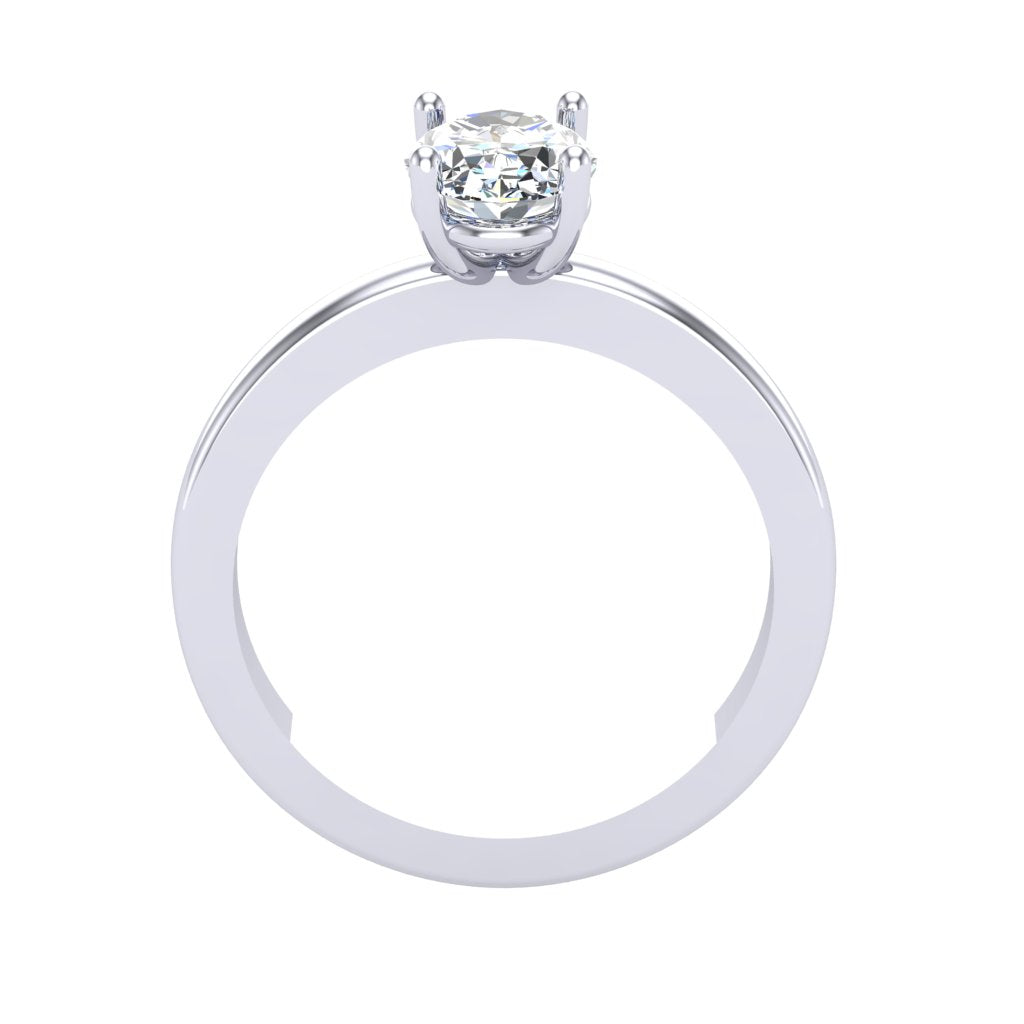 OvalDiamondWhiteGoldRingFrontView