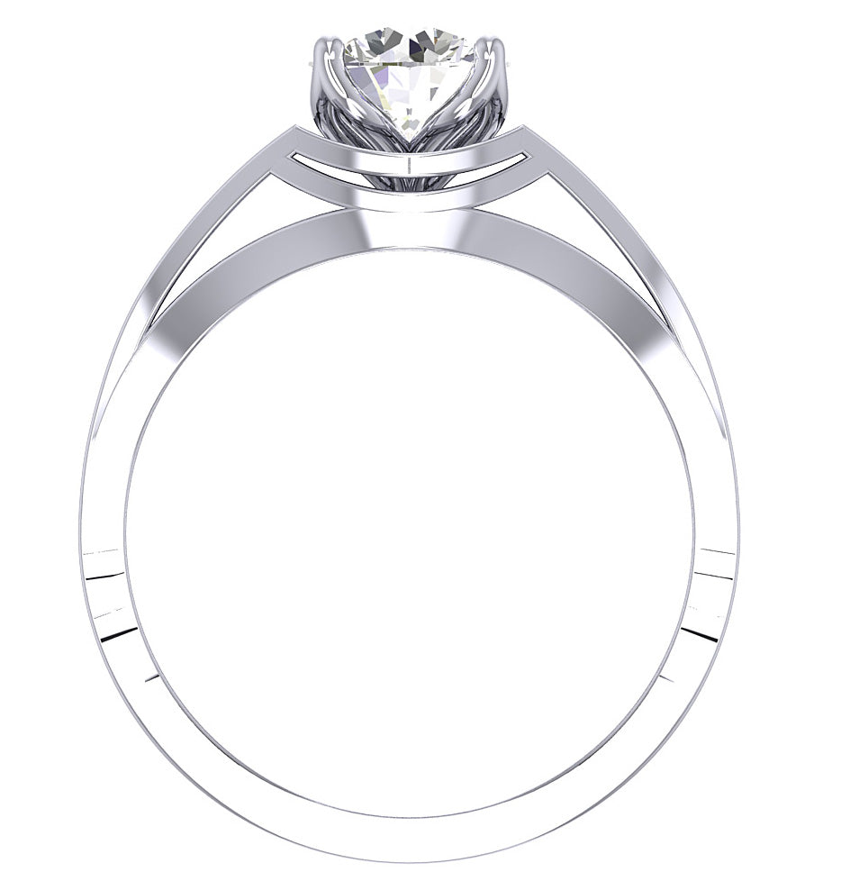 DiamondWhiteGoldRingFrontViewProngSet