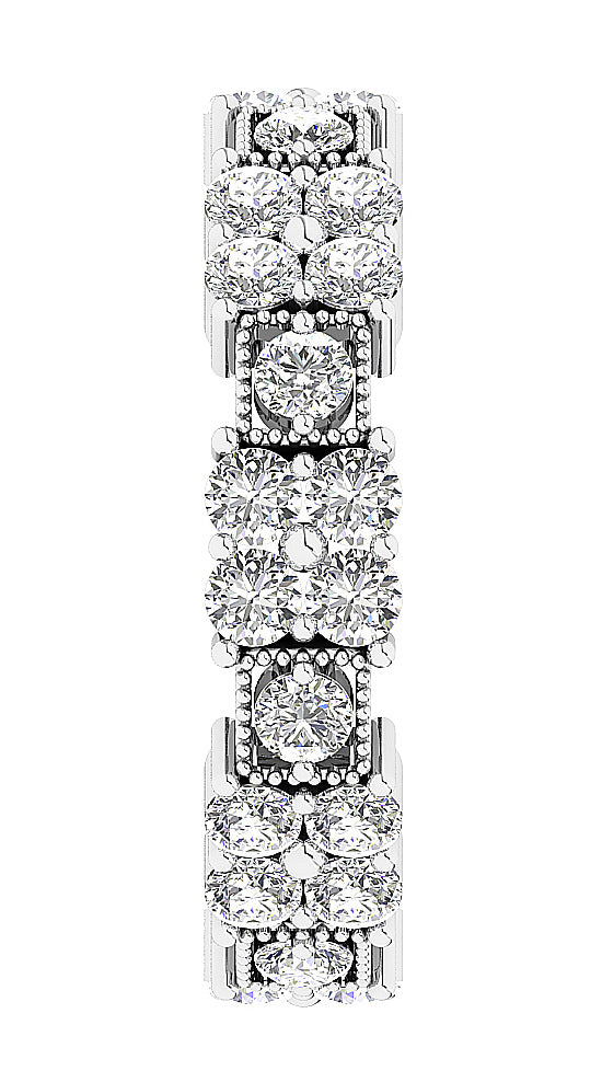 The Eduardo 14K Two-Tone Gold Round Cut Diamond Full Eternity Engagement Ring