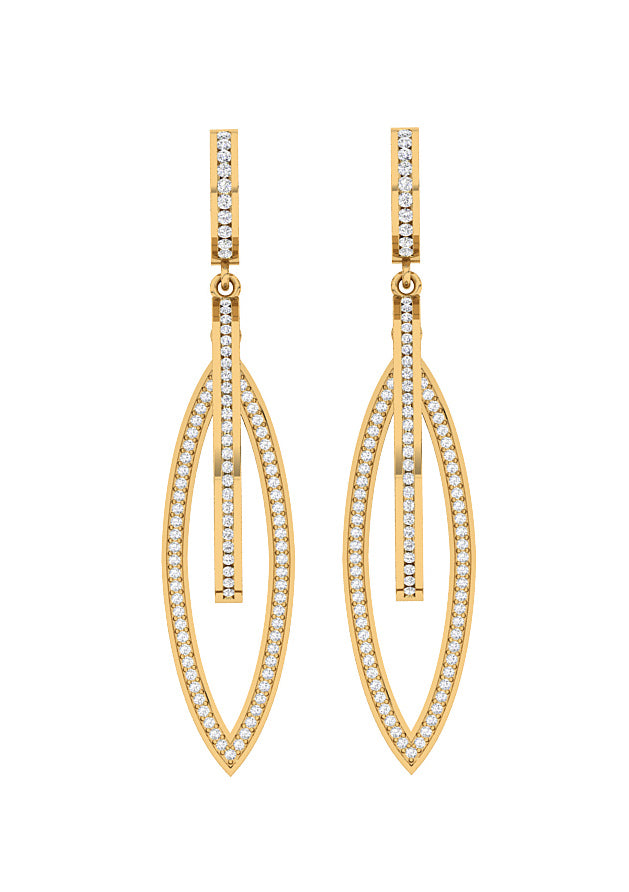 The James Natural Round Diamond Elegant Dangle Earring 14K White Gold For Her