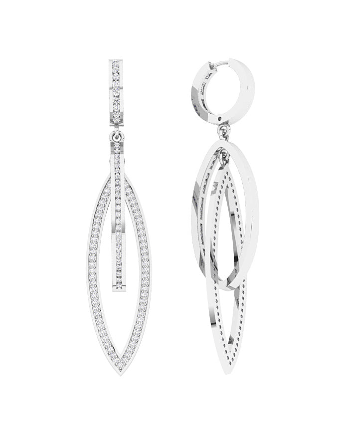 The James Designer Dangle Earring 14K Rose Gold