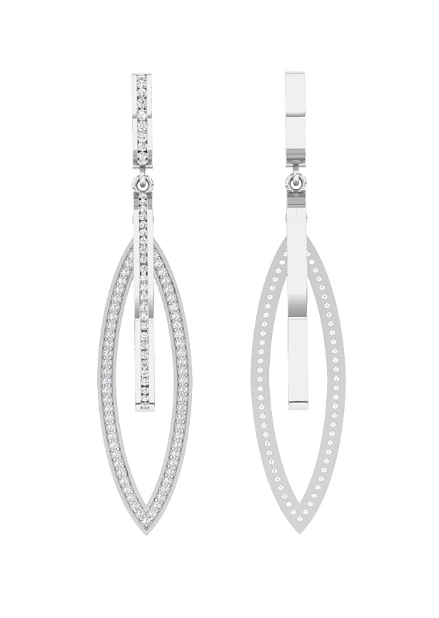The James Designer Dangle Earring 14K Rose Gold