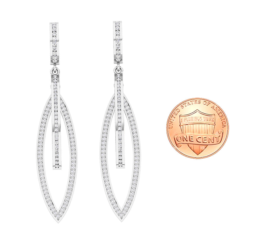 The James Designer Dangle Earring 14K Rose Gold