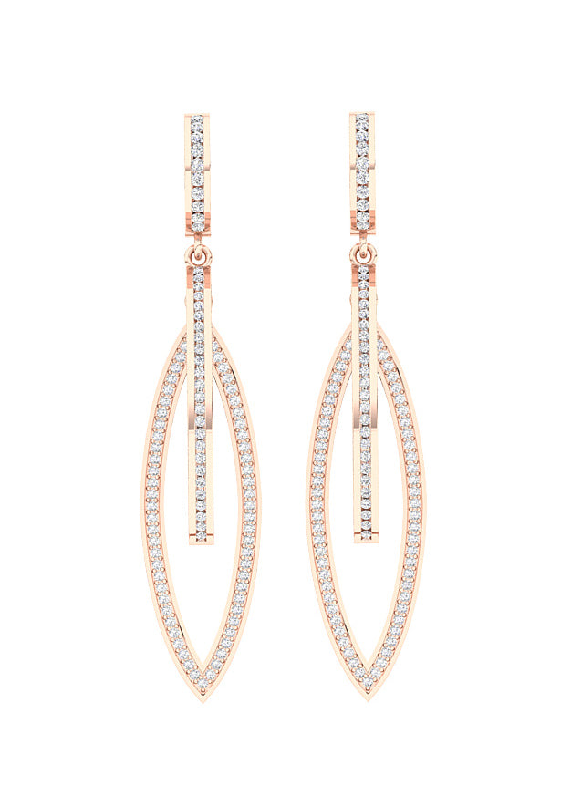 The James Natural Round Diamond Elegant Dangle Earring 14K White Gold For Her